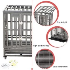 SMONTER Heavy Duty Strong Metal I Shape Dog Crate -Dog Supply Store 300219 PT4. AC SS1800 V1622122935