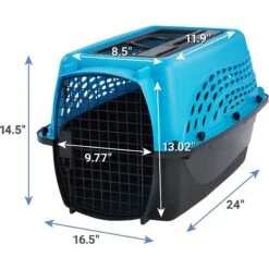Frisco Two Door Top Load Plastic Dog & Cat Kennel & Frisco Fold & Carry Single Door Collapsible Wire Dog Crate, Pink -Dog Supply Store 303656 PT2. AC SS1800 V1623079947