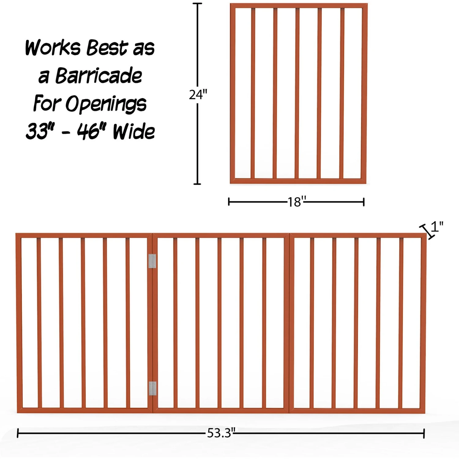 Pet Adobe 3-Panel Freestanding Folding Dog & Cat Gate 2 Pet Adobe 3-Panel Freestanding Folding Dog & Cat Gate - Image 2