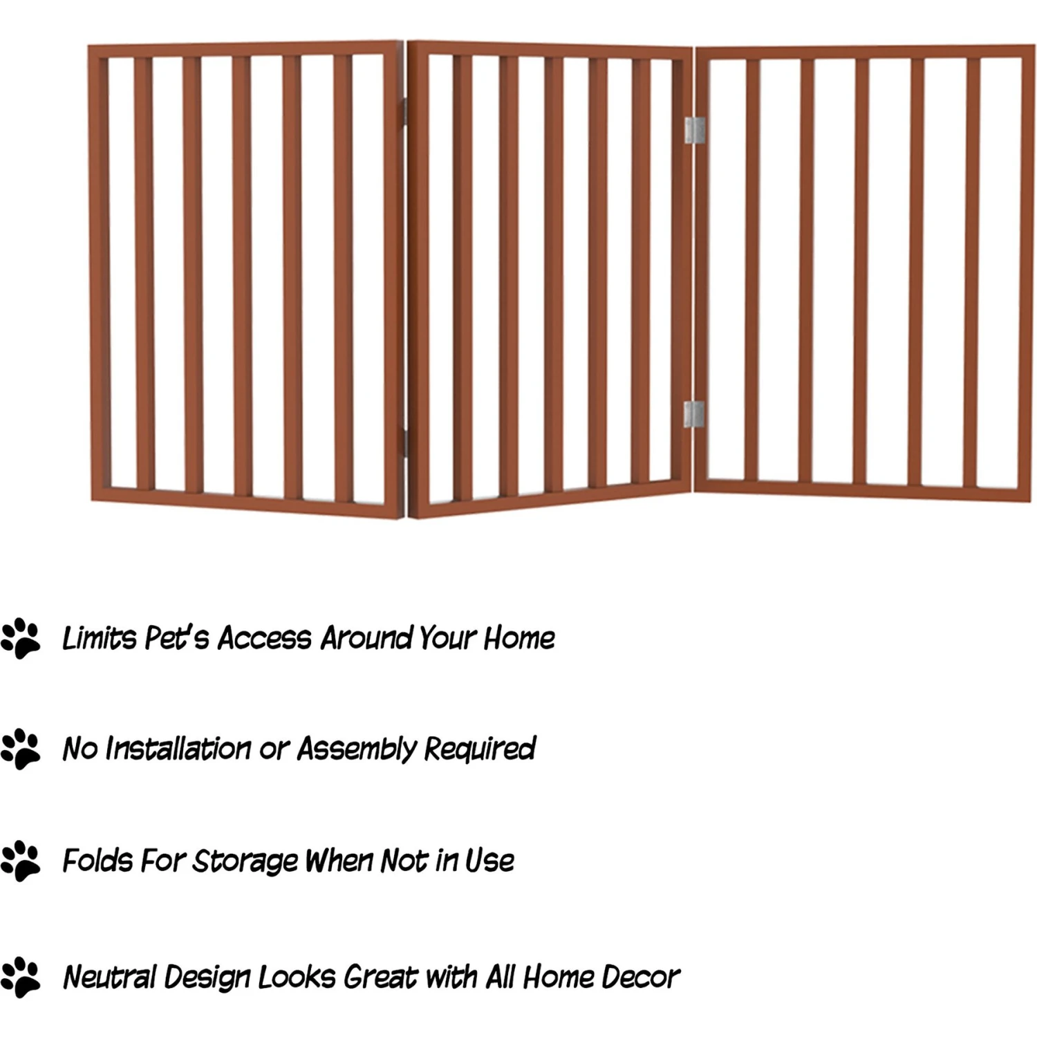 Pet Adobe 3-Panel Freestanding Folding Dog & Cat Gate 3 Pet Adobe 3-Panel Freestanding Folding Dog & Cat Gate - Image 3
