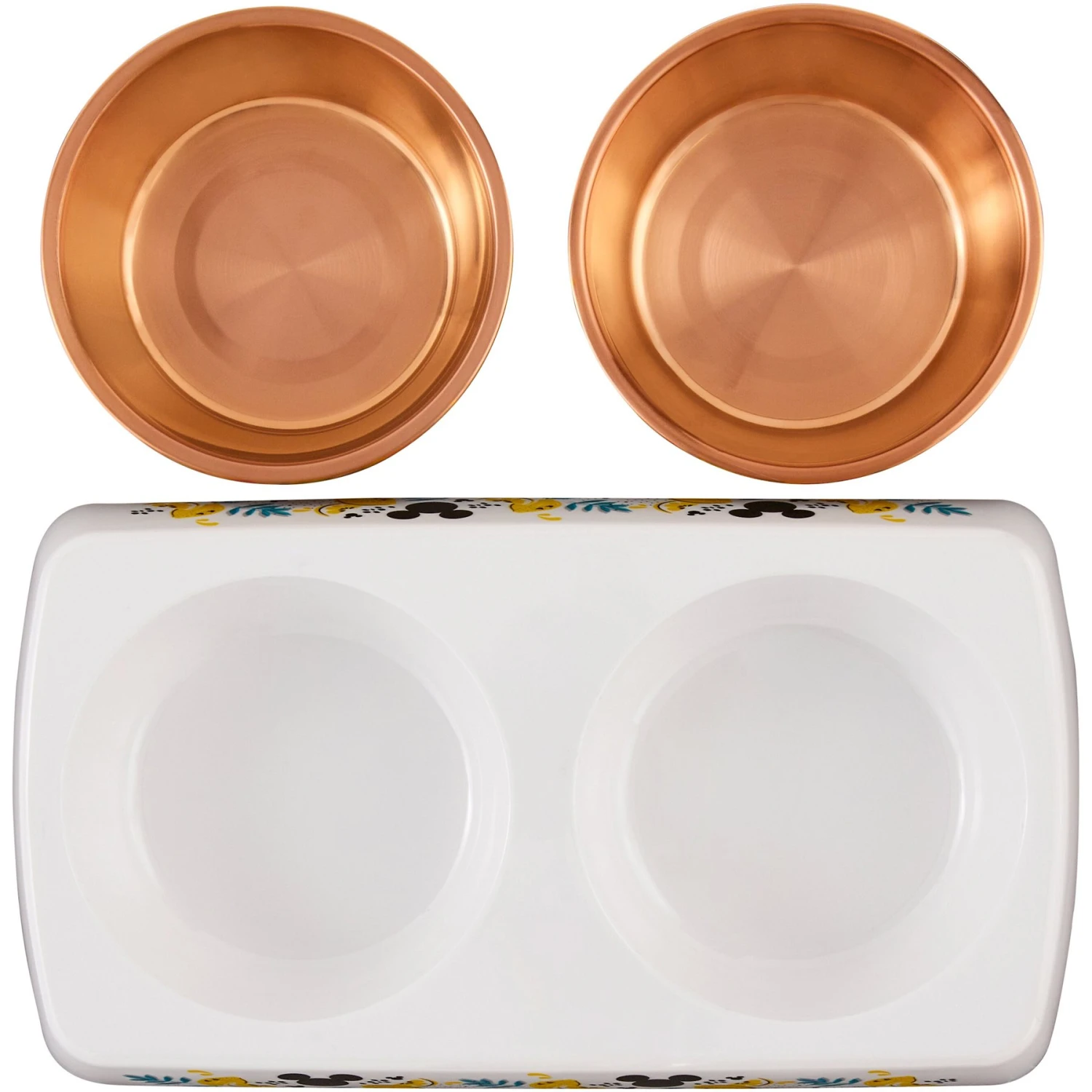 Disney Mickey Mouse Lemon Melamine Stainless Steel Double Dog & Cat Bowl 5 Disney Mickey Mouse Lemon Melamine Stainless Steel Double Dog & Cat Bowl - Image 5
