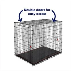 Frisco XX-Large Heavy Duty Enhanced Lock Double Door Wire Dog Crate, Fold & Carry Wire Dog Crate & Mat Kit, 54" -Dog Supply Store 318116 PT3. AC SS1800 V1634154738