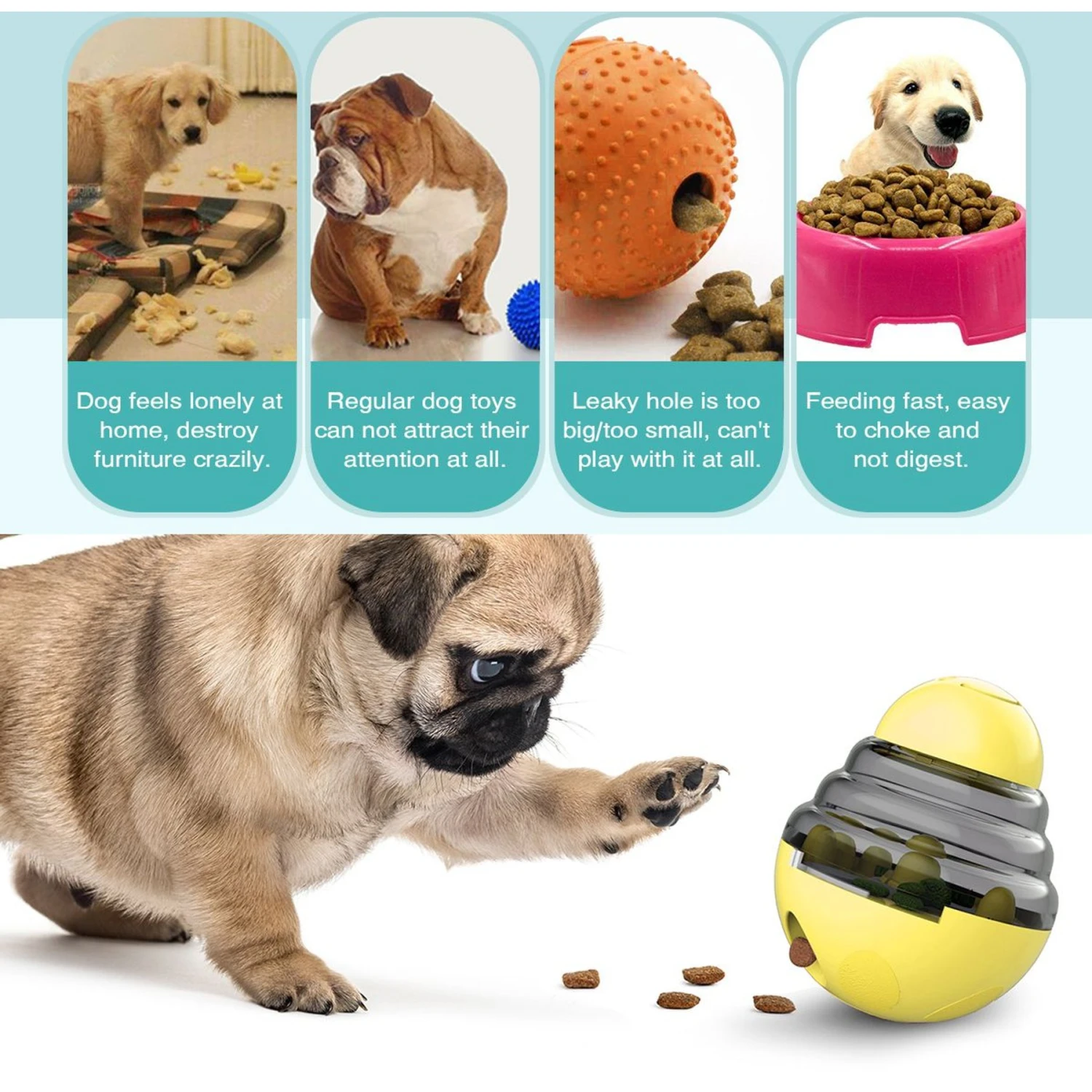Hanamya Interactive Food/Treats Dispensing Dog Toy 2 Hanamya Interactive Food/Treats Dispensing Dog Toy - Image 2
