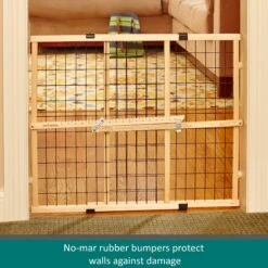 MyPet Wire Mesh Dog Gate, 42-in, Wood -Dog Supply Store 319739 PT2. AC SS1800 V1667333251