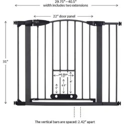 MyPet Wide Deco EasyPass Pet Gate, 30" High - Graphite 13 MyPet Wide Deco EasyPass Pet Gate, 30" High - Graphite -Dog Supply Store 319743 PT6. AC SS1800 V1638492126