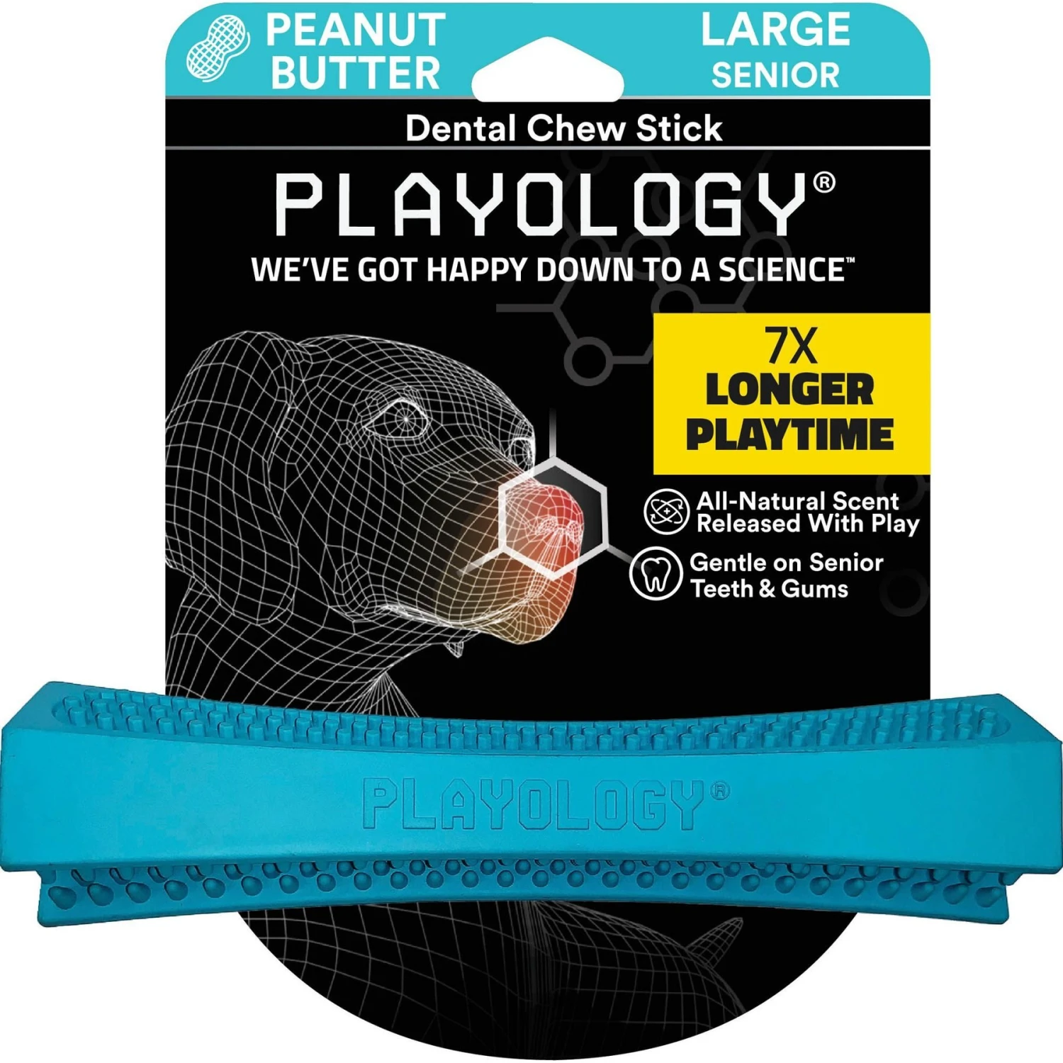 Playology All Natural Peanut Butter Scented Dental Chew Stick Dog Toy 1 Playology All Natural Peanut Butter Scented Dental Chew Stick Dog Toy
