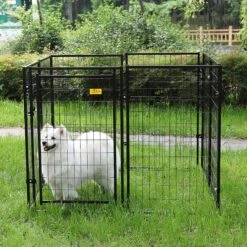 Coziwow By Jaxpety 47-in Metal Outdoor Dog Kennel Playpen, Black, 4.9 X 4.9 X 3.9 -ft -Dog Supply Store 330941 PT7. AC SS1800 V1668901001