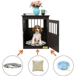 Coziwow By Jaxpety Single Door Furniture Style Wooden Dog Crate & End Table, Brown 14 Coziwow By Jaxpety Single Door Furniture Style Wooden Dog Crate & End Table, Brown -Dog Supply Store 330960 PT5. AC SS1800 V1669919781