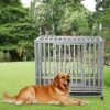 SMONTER Heavy Duty I Shape Dog Crate, Silver