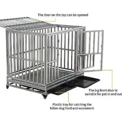 SMONTER Heavy Duty I Shape Dog Crate, Silver -Dog Supply Store 331300 PT3. AC SS1800 V1634084483