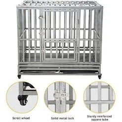 SMONTER Heavy Duty I Shape Dog Crate, Silver -Dog Supply Store 331300 PT6. AC SS1800 V1634076162