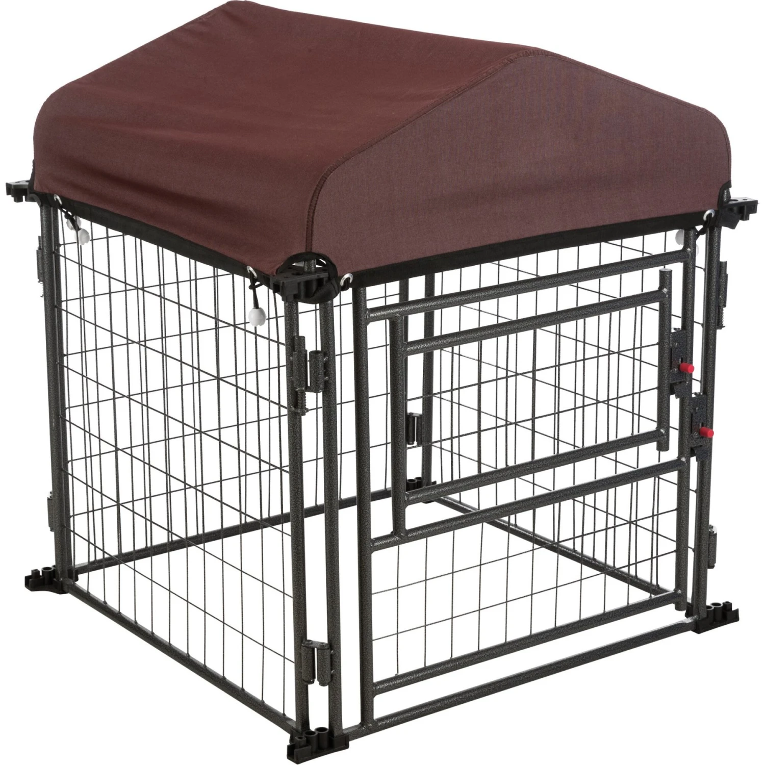TRIXIE Deluxe Outdoor Dog Kennel With Cover & Secure Lock, Black/Burgundy 5 TRIXIE Deluxe Outdoor Dog Kennel With Cover & Secure Lock, Black/Burgundy - Image 5