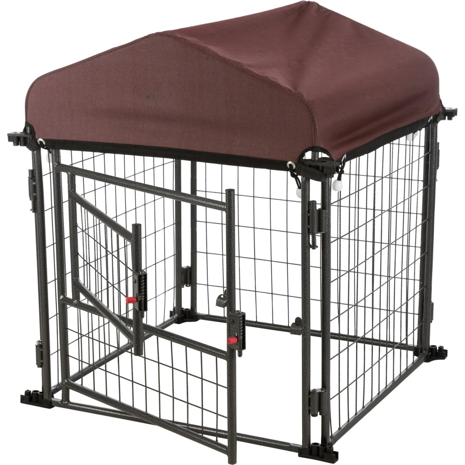 TRIXIE Deluxe Outdoor Dog Kennel With Cover & Secure Lock, Black/Burgundy 6 TRIXIE Deluxe Outdoor Dog Kennel With Cover & Secure Lock, Black/Burgundy - Image 6