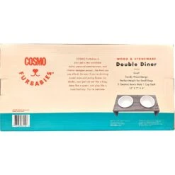 Cosmo Furbabies Double Dog & Cat Diner, Gray -Dog Supply Store 341993 PT3. AC SS1800 V1636063605
