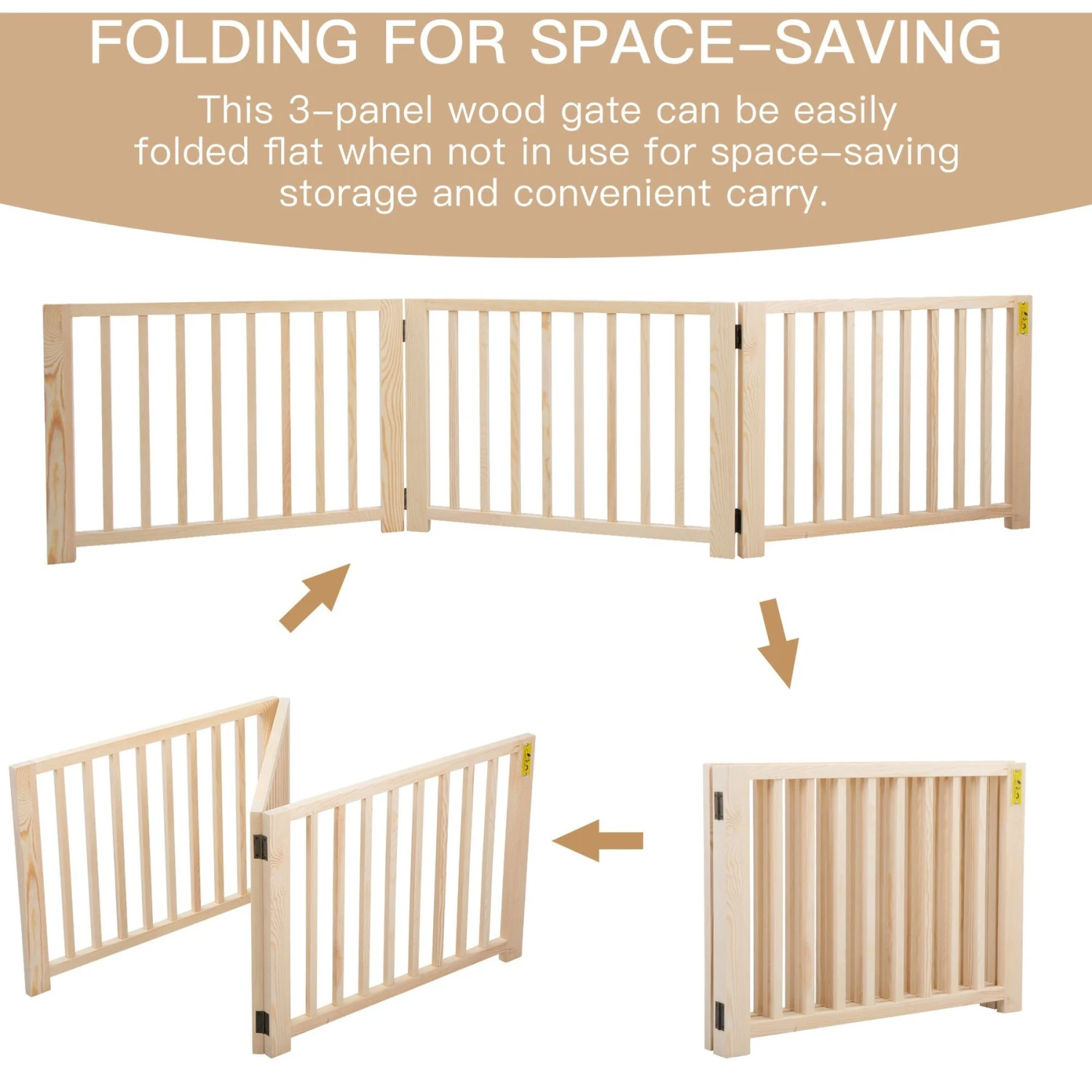 Coziwow By Jaxpety 3 Panel Freestanding Dog Gate 7 Coziwow By Jaxpety 3 Panel Freestanding Dog Gate - Image 7