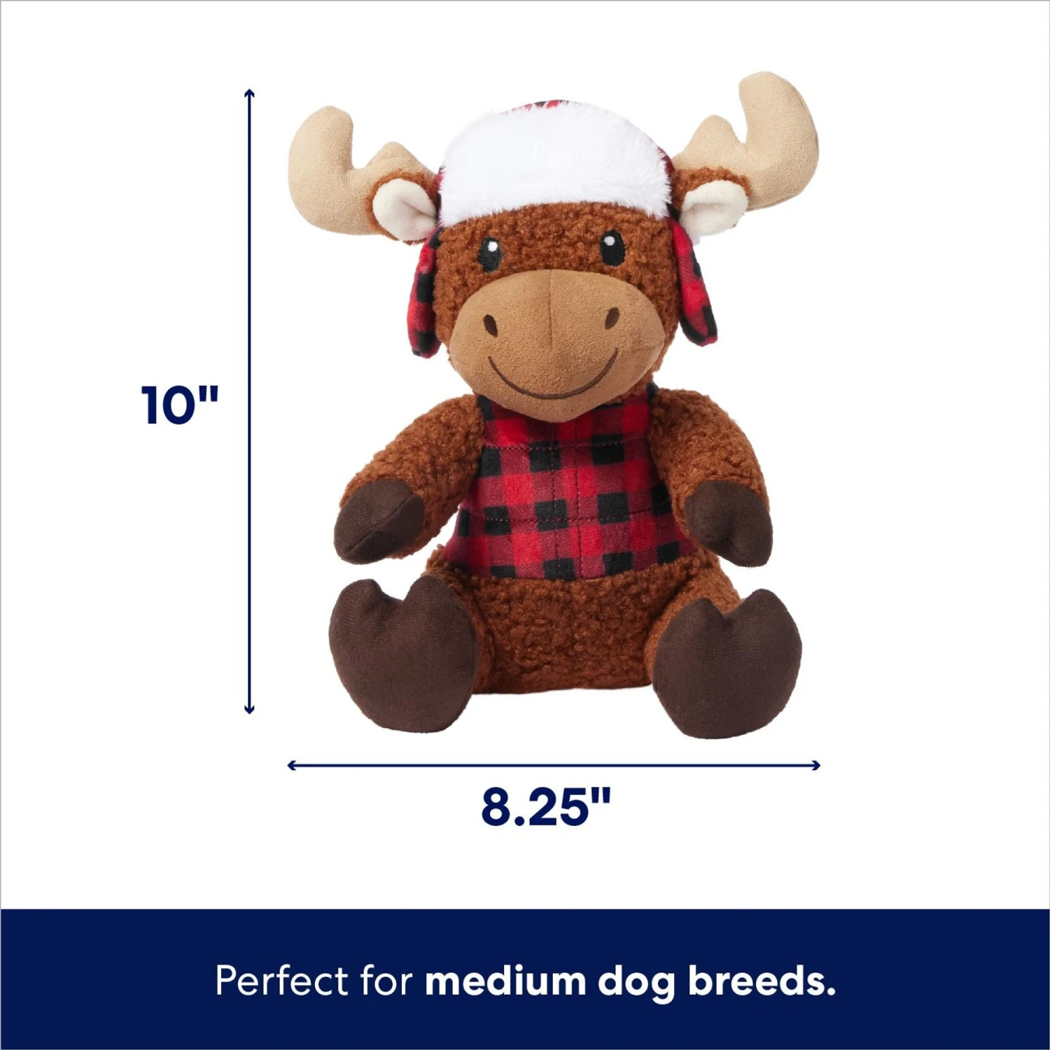 Frisco Holiday Cozy Moose Plush Squeaky Dog Toy 2 Frisco Holiday Cozy Moose Plush Squeaky Dog Toy - Image 2