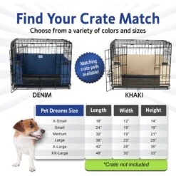 Pet Dreams Brushed Twill Dog Crate Bumper -Dog Supply Store 362713 PT3. AC SS1800 V1683918926