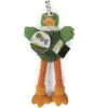 GoDog Checkers Skinny Duck Squeaker Dog Toy, Green