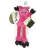 GoDog Checkers Skinny Pig Squeaker Dog Toy, Pink