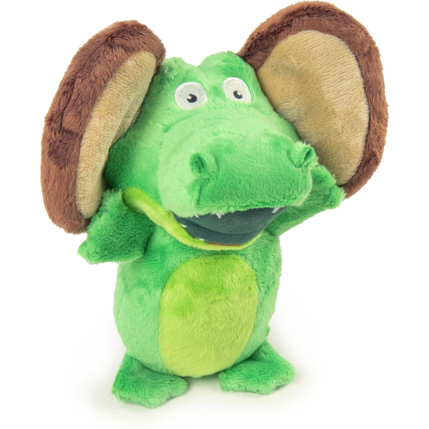 GoDog Silent Squeak Flips Gator Monkey Dog Toy, Green 2 GoDog Silent Squeak Flips Gator Monkey Dog Toy, Green - Image 2