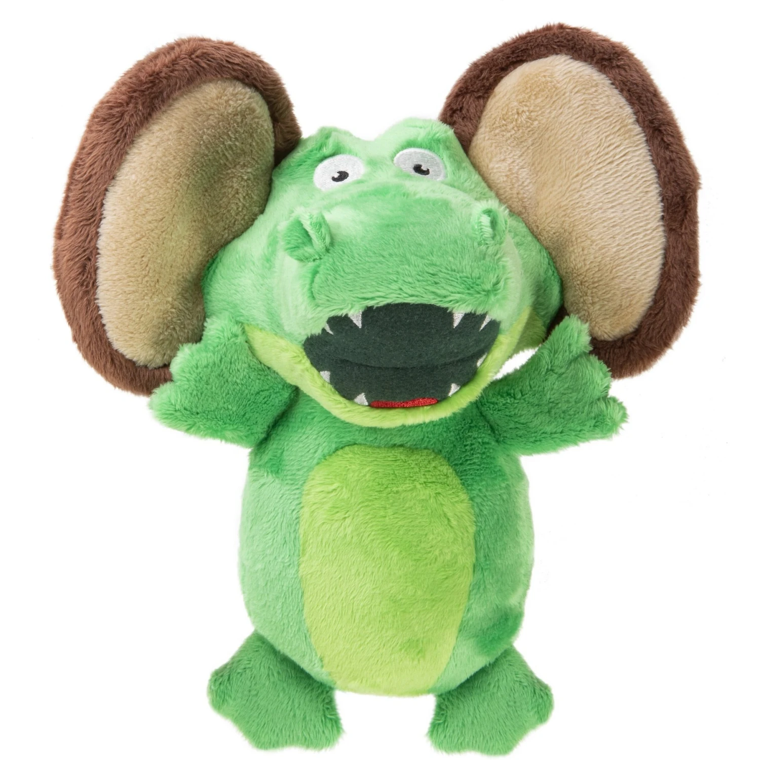 GoDog Silent Squeak Flips Gator Monkey Dog Toy, Green 5 GoDog Silent Squeak Flips Gator Monkey Dog Toy, Green - Image 5