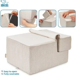 Best Pet Supplies CertiPUR-US Certified Foam Foldable Dog Steps -Dog Supply Store 363076 PT4. AC SS1800 V1642804602