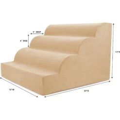 Precious Tails High Density Foam Scalloped 4 Steps Dog & Cat Stairs -Dog Supply Store 366770 PT7. AC SS1800 V1644377191