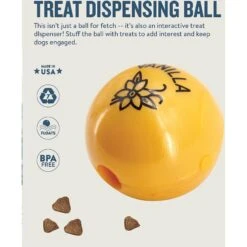Planet Dog Orbee-Tuff Essentials Vanilla Scented Interactive Dog Ball Treat Dispenser Toy, Yellow -Dog Supply Store 367765 PT2. AC SS1800 V1644528447