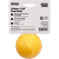 Planet Dog Orbee-Tuff Essentials Vanilla Scented Interactive Dog Ball Treat Dispenser Toy, Yellow -Dog Supply Store 367765 PT7. AC SS1800 V1644527628