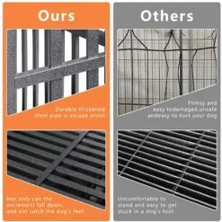 SMONTER Heavy Duty Metal Anxiety Indoor & Outdoor Large Breed Dog Crate, Dark Silver -Dog Supply Store 517206 PT3. AC SS1800 V1650385896