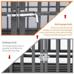 SMONTER Heavy Duty Metal Anxiety Indoor & Outdoor Large Breed Dog Crate, Dark Silver -Dog Supply Store 517206 PT4. AC SS1800 V1650403585