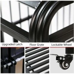 SMONTER Heavy Duty Metal Indoor & Outdoor Medium & Large Breed Dog Crate, Dark Silver 11 SMONTER Heavy Duty Metal Indoor & Outdoor Medium & Large Breed Dog Crate, Dark Silver -Dog Supply Store 517246 PT3. AC SS1800 V1657658362