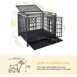 SMONTER Heavy Duty Double Lock Metal Large Breed Dog Crate, Dark Silver -Dog Supply Store 517278 PT4. AC SS1800 V1650318981