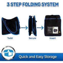 Pet Magasin Foldable Soft Dog Crate, Black & Blue -Dog Supply Store 521702 PT2. AC SS1800 V1652470653