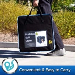 Pet Magasin Foldable Soft Dog Crate, Black & Blue -Dog Supply Store 521702 PT3. AC SS1800 V1652467320