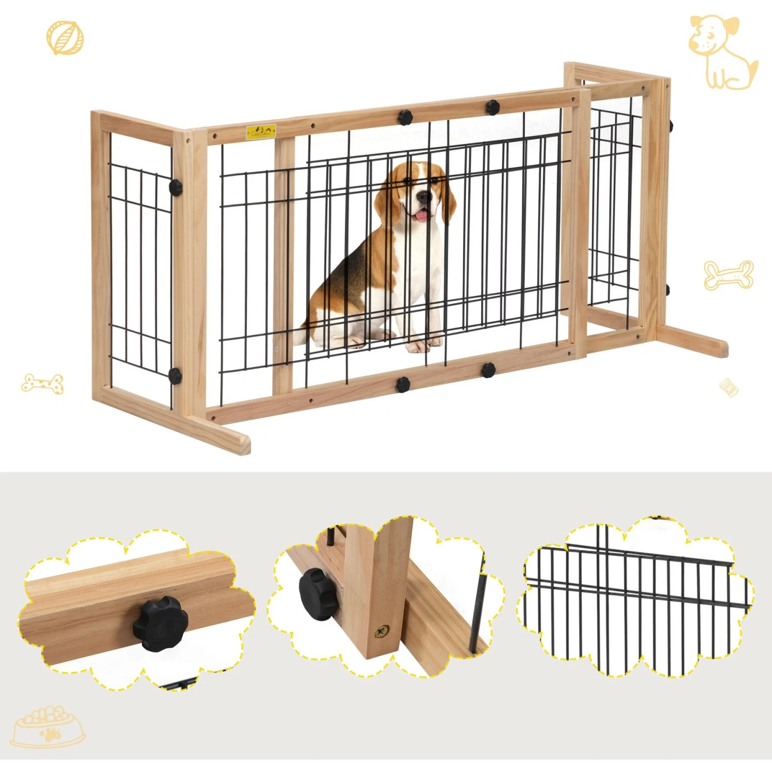 Coziwow Adjustable Freestanding Dog Gate 5 Coziwow Adjustable Freestanding Dog Gate - Image 5