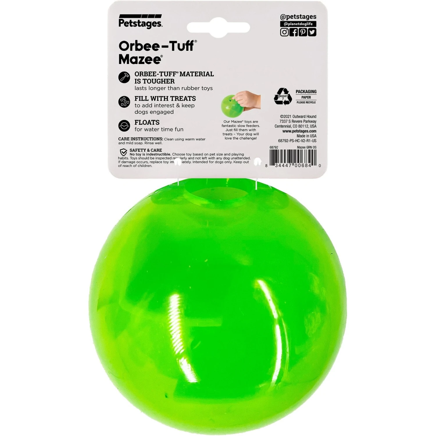 Planet Dog Orbee-Tuff Mazee Puzzle Dog Toy 8 Planet Dog Orbee-Tuff Mazee Puzzle Dog Toy - Image 8