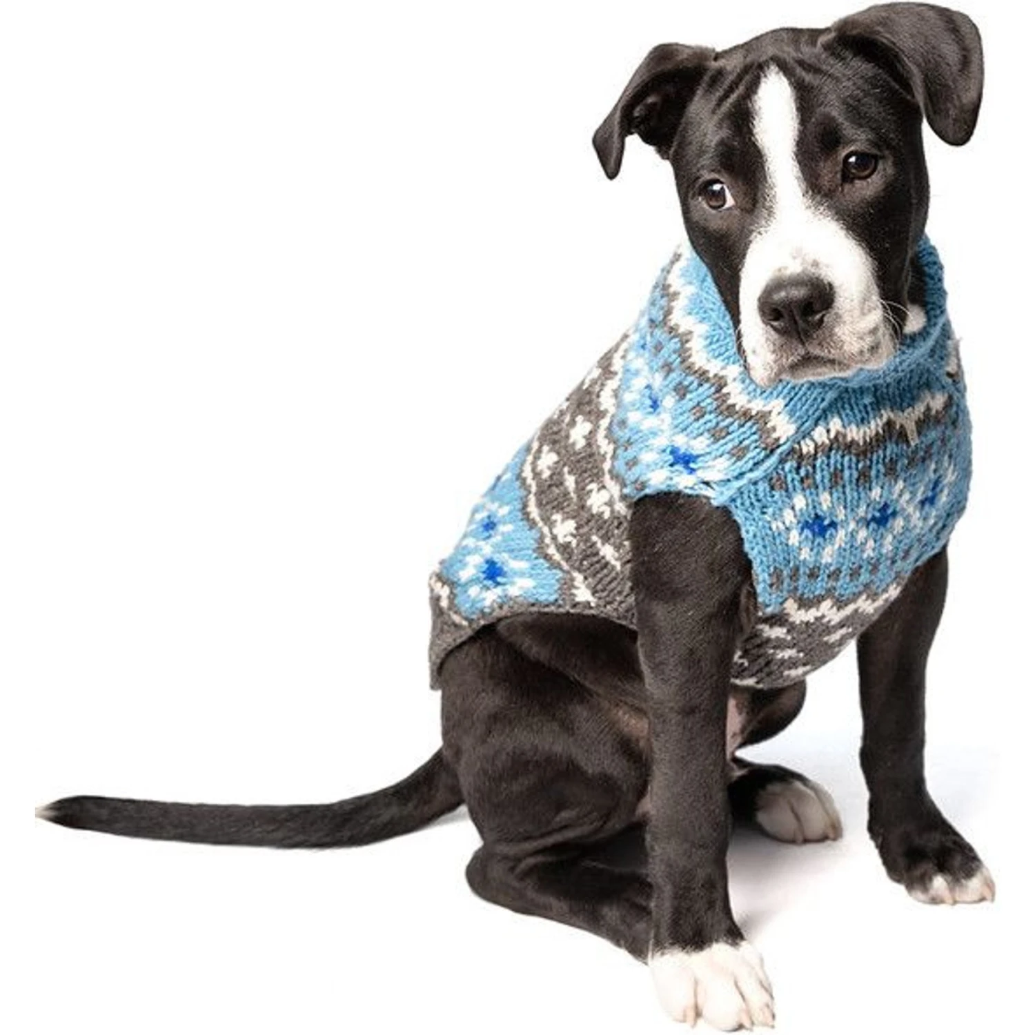 Chilly Dog Fairisle Wool Dog Sweater, Blue 1 Chilly Dog Fairisle Wool Dog Sweater, Blue