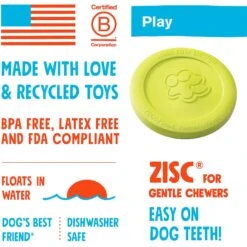 West Paw Zogoflex Zisc Flying Disc Dog Toy -Dog Supply Store 58046 PT3. AC SS1800 V1629325948