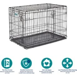 MidWest ICrate Fold & Carry Double Door Collapsible Wire Dog Crate -Dog Supply Store 60384 PT5. AC SS1800 V1647556125
