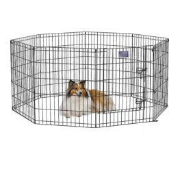 MidWest Wire Dog Exercise Pen With Step-Thru Door, Black E-Coat -Dog Supply Store 60389 PT4. AC SS1800 V1567184599