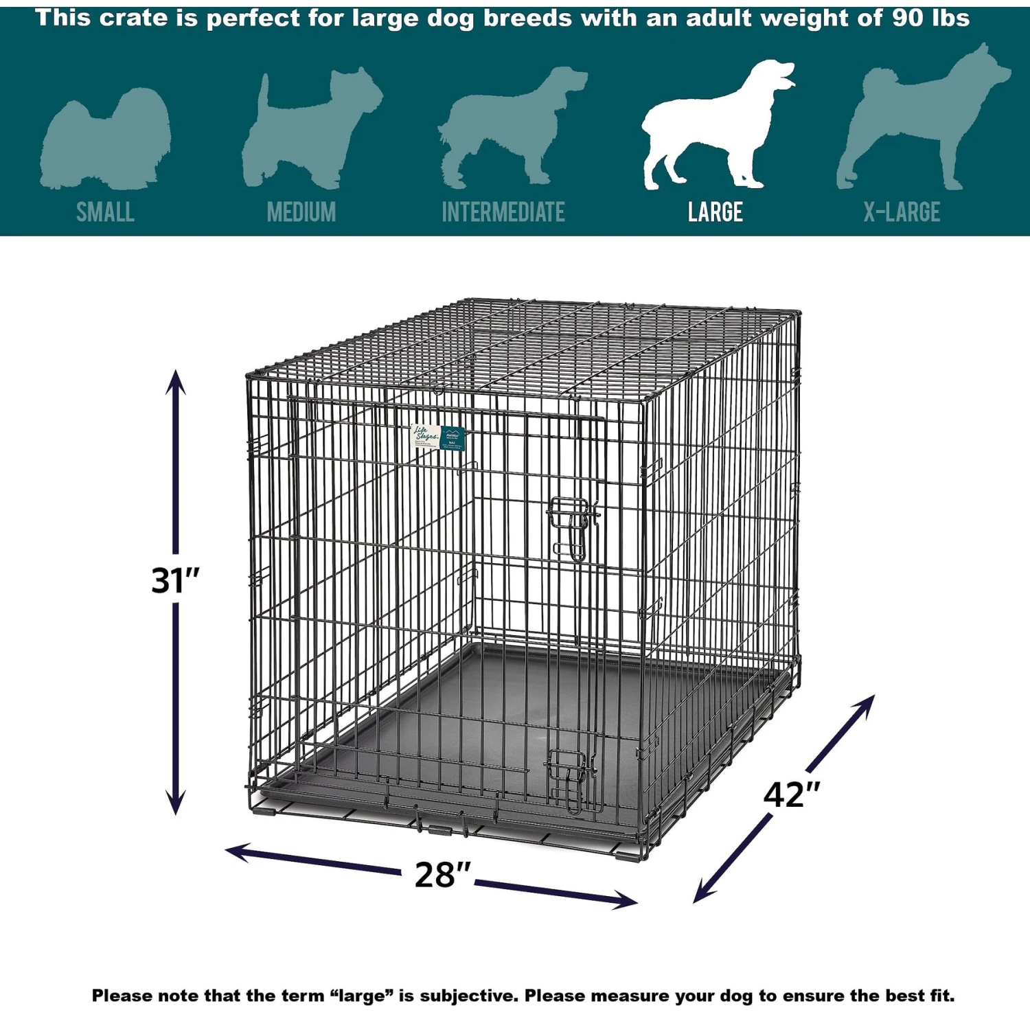 MidWest LifeStages Single Door Collapsible Wire Dog Crate 8 MidWest LifeStages Single Door Collapsible Wire Dog Crate - Image 8