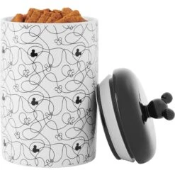 Disney Table Scraps Mickey Mouse Hot Diggity Dog Recipe Upcycled Jerky Dog Treats, 5-oz Bag & Disney Mickey Lines Ceramic Treat Jar -Dog Supply Store 623494 PT8. AC SS1800 V1661896334