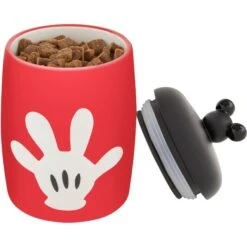 Disney Table Scraps Mickey Mouse Hot Diggity Dog Recipe Upcycled Jerky Dog Treats, 5-oz Bag & Disney Mickey Mouse Ceramic Dog & Cat Treat Jar -Dog Supply Store 623510 PT7. AC SS1800 V1661896396