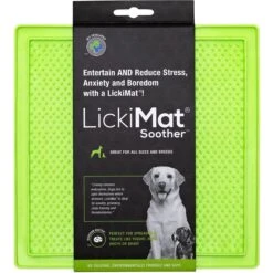 LickiMat Classic Soother Slow Feeder Dog Lick Mat, Green