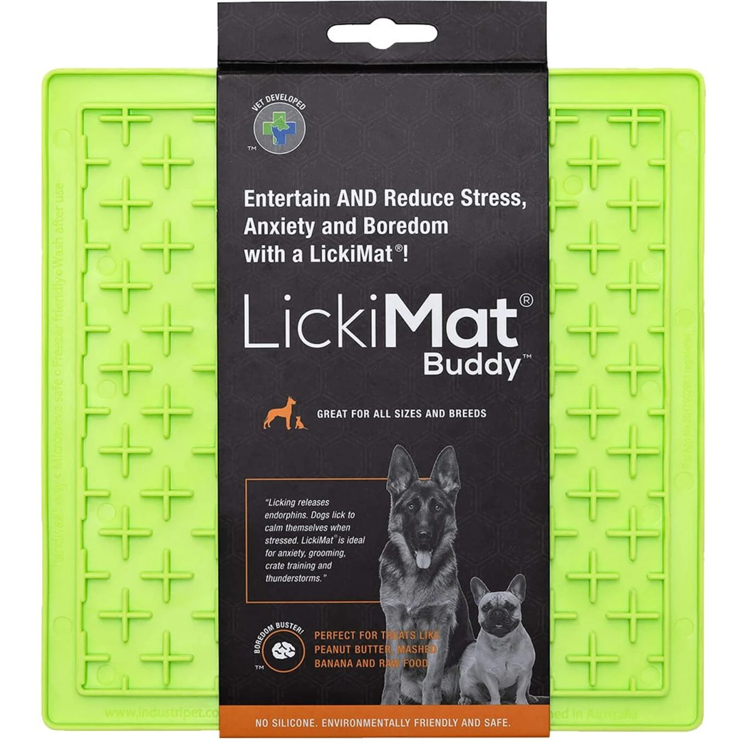 LickiMat Classic Buddy Slow Feeder Dog Lick Mat, Green 1 LickiMat Classic Buddy Slow Feeder Dog Lick Mat, Green