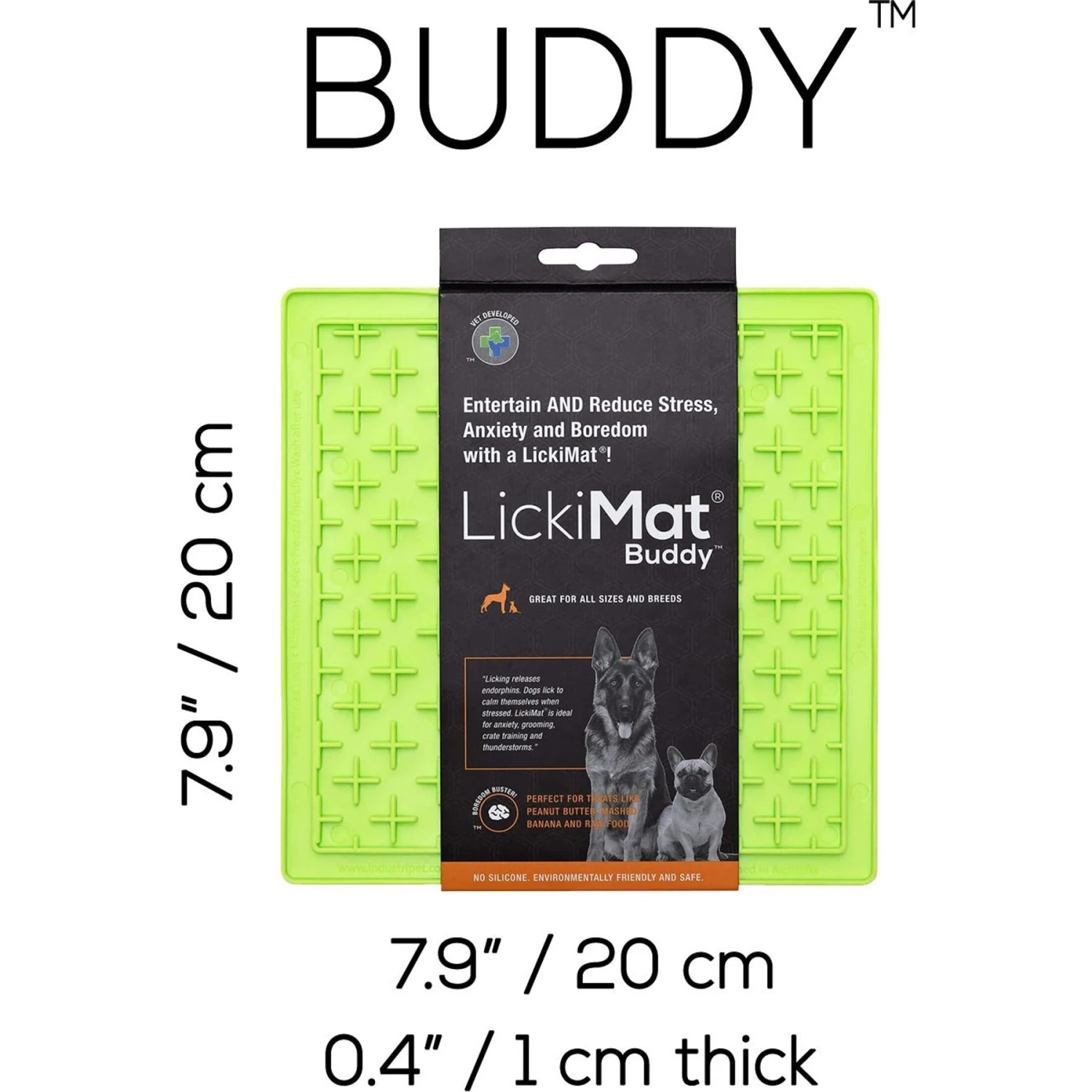 LickiMat Classic Buddy Slow Feeder Dog Lick Mat, Green 5 LickiMat Classic Buddy Slow Feeder Dog Lick Mat, Green - Image 5
