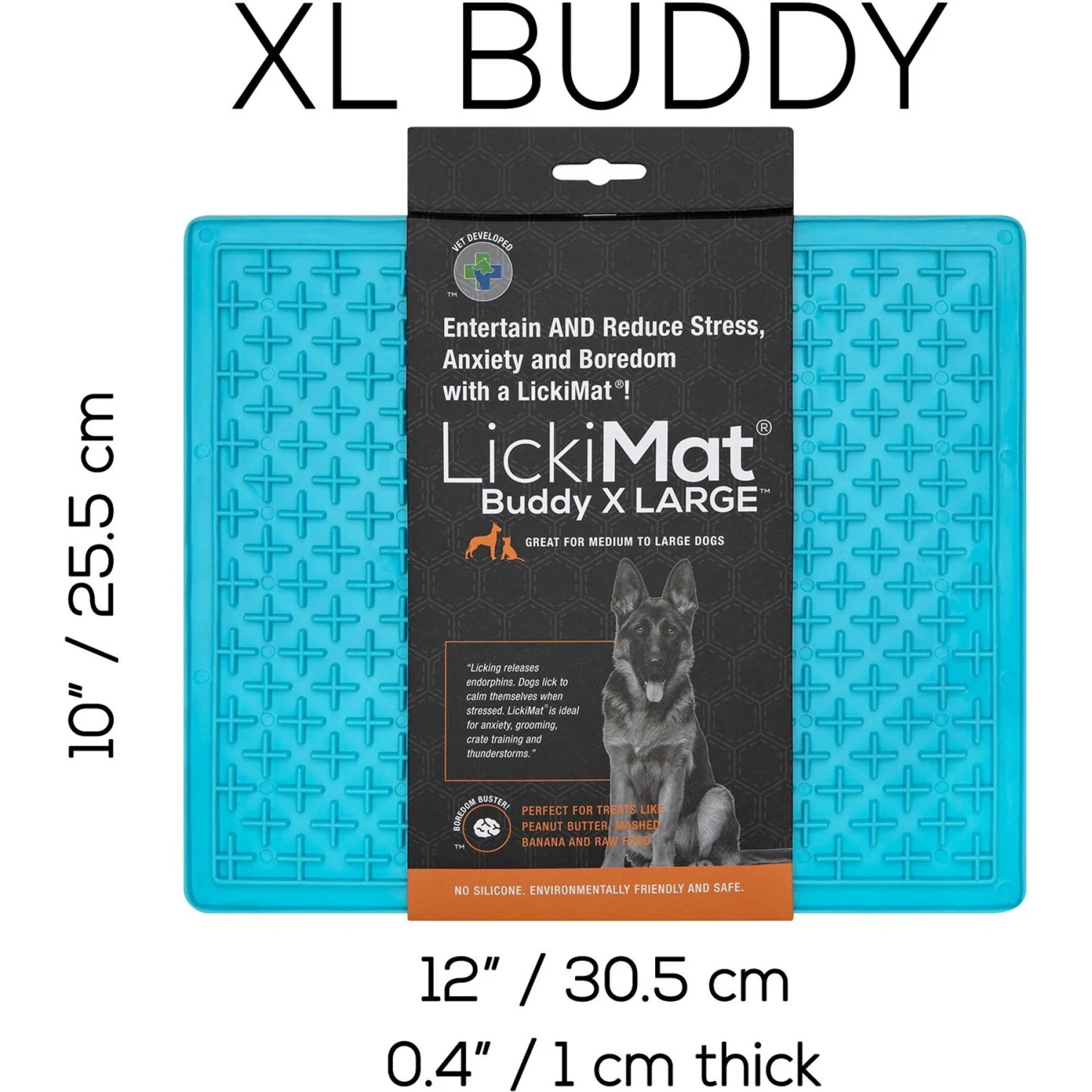 LickiMat Buddy Slow Feeder Dog Lick Mat, Turquoise, X-Large 4 LickiMat Buddy Slow Feeder Dog Lick Mat, Turquoise, X-Large - Image 4