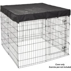 MidWest Exercise Pen Top Fabric Mesh Sunscreen Accessory, Square Configuration, Black -Dog Supply Store 655502 PT7. AC SS1800 V1700156095