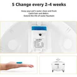 Petdiary Spaceship Water Fountain Replacement Filters, 6 Count -Dog Supply Store 658550 PT4. AC SS1800 V1664534191